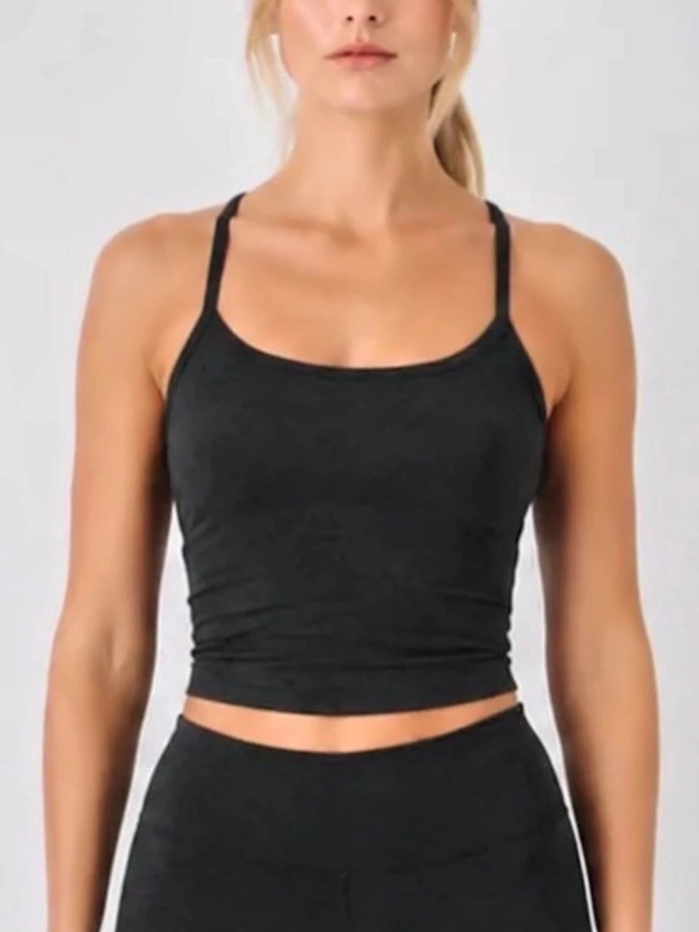 Beyond Yoga Spacedye Slim Racerback Crop Tank - Small - Black - Great Condition